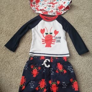 Crab baby swimsuit set